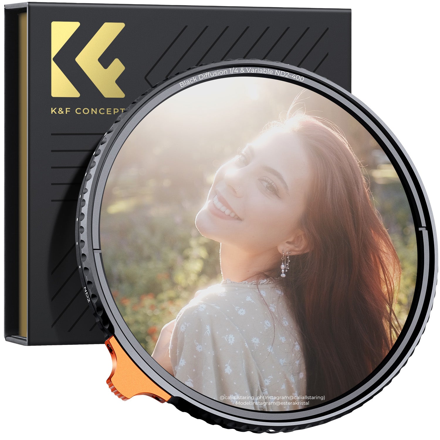 K&F Black Mist 1/4 + ND2-400 Variable ND Filter with Double-sided 28-layer Anti-reflection Green Film and Lever Nano-Xcel Series K&F Black Mist 1/4 + ND2-400 Variable ND Filter with Double-sided 28-layer Anti-reflection Green Film and Lever Nano-Xcel Series